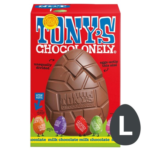 Tony's Chocolonely Large hollow milk easter egg and mini eggs