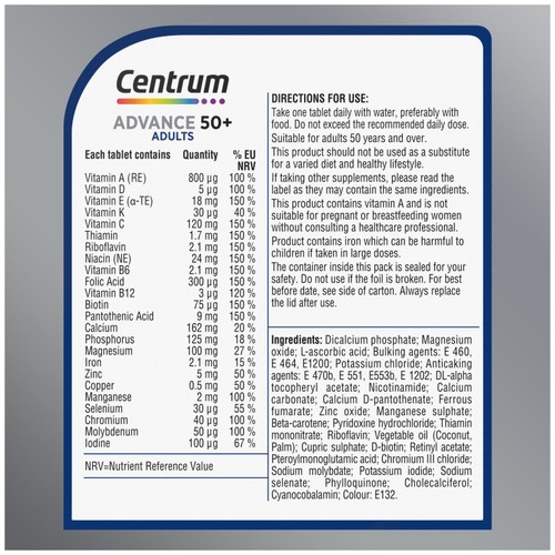 Centrum Advance 50+ Multivitamins & Vitamin Tablets, 30s thumbnail 3