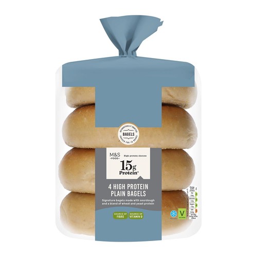 M&S High Protein Plain Bagels thumbnail 2