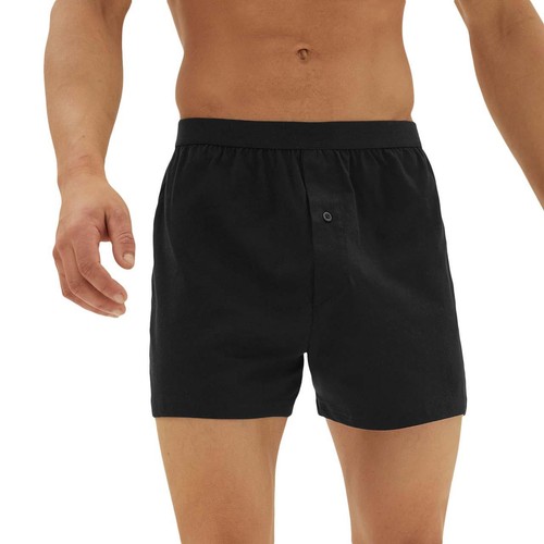 M&S Mens Pure Cotton Jersey Boxers, Medium, Black thumbnail 2