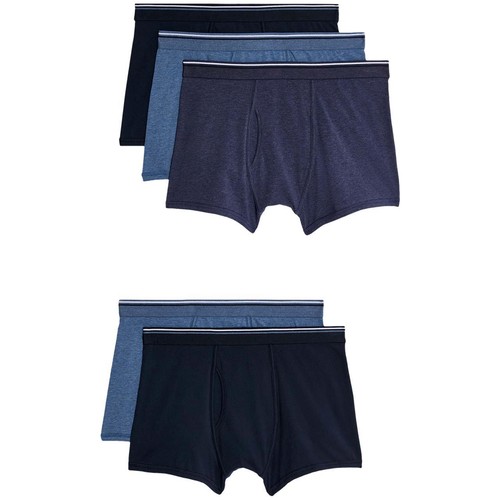 M&S Cotton Marl Trunks, Small, Blue