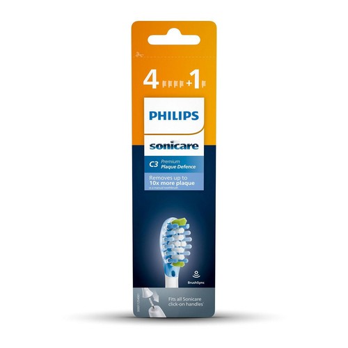 Philips Sonicare Premium Plaque Defence Toothbrush Heads - 4+1 pk White