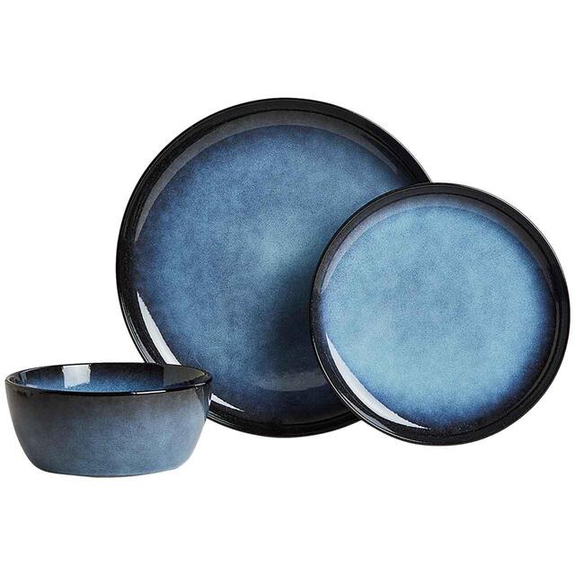 M&S Amberley Reactive Dinner Set, Navy