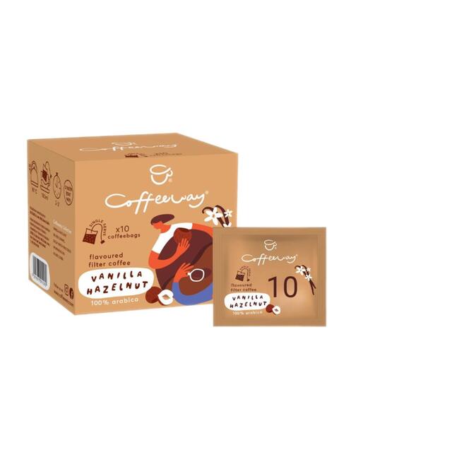 Coffeeway Vanilla Hazelnut Single Serve Flavoured Coffee Bags thumbnail 3
