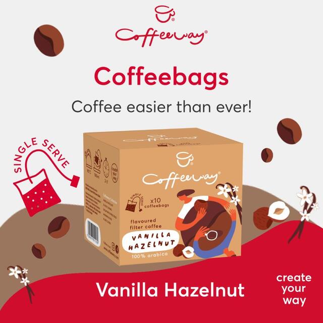 Coffeeway Vanilla Hazelnut Single Serve Flavoured Coffee Bags thumbnail 5