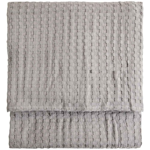 M&S Pure Cotton Large Waffle Throw, Light Grey thumbnail 2