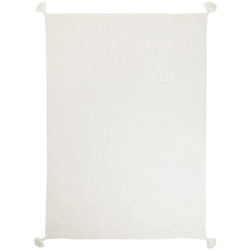 M&S Knitted Tassel Throw, Cream thumbnail 3