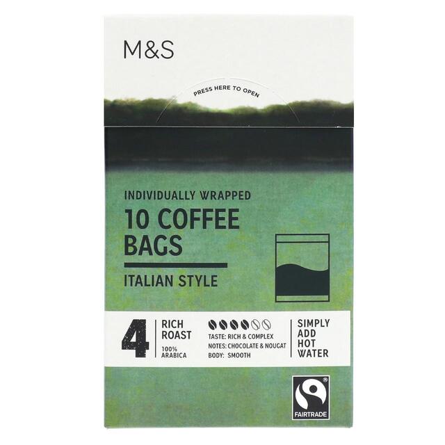 M&S 10 Italian Style Coffee Bags thumbnail 2