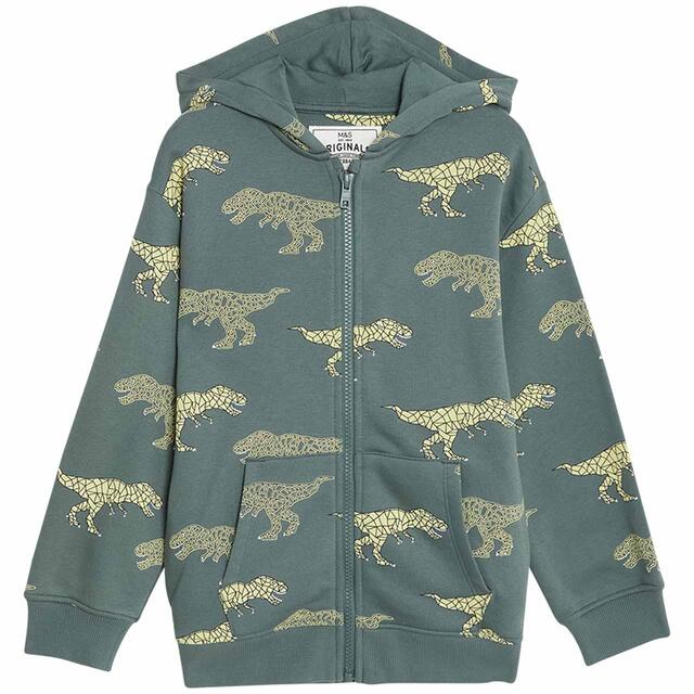 M&S Dino Zip Jacket, 2-3 Years, Green