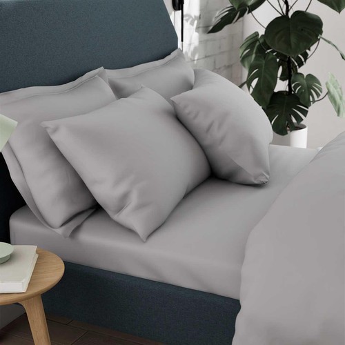 M&S Cotton Rich Pillowcases, Silver Grey thumbnail 2