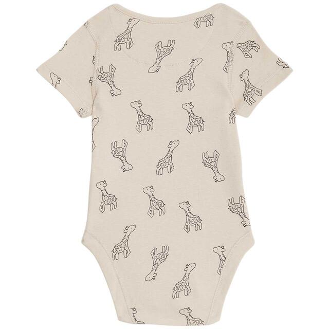 M&S Unisex Giraffe Bodysuits, 0-3 Months, Yellow thumbnail 3