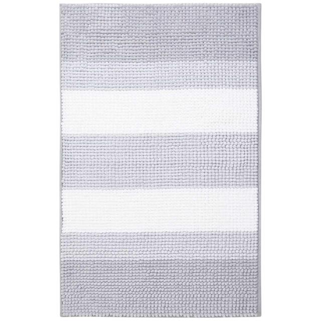 M&S Bobble Striped Bath Mat, Silver Grey thumbnail 2