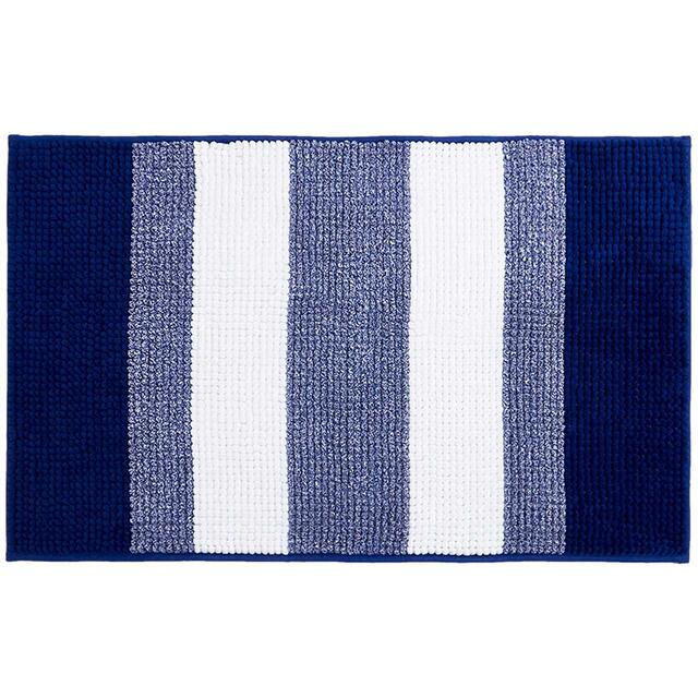 M&S Bobble Striped Bath Mat, Navy