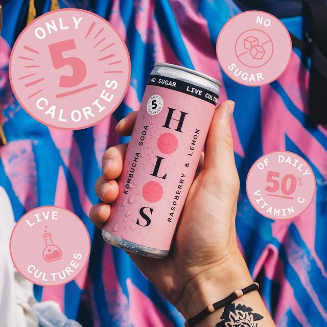HOLOS Kombucha Soda Raspberry & Lemon thumbnail 2