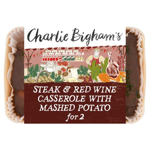 Charlie Bighams Steak & Red Wine Casserole For 2