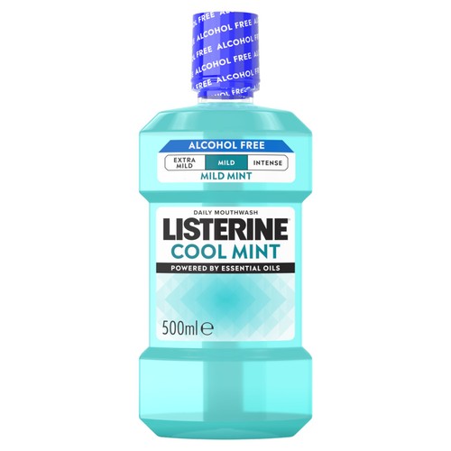 Listerine Essentials Cool Mint Milder Taste Zero Alcohol Mouthwash