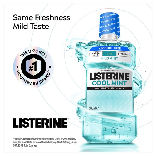 Listerine Cool Mint Mild Mint Alcohol Free Mouthwash thumbnail 3