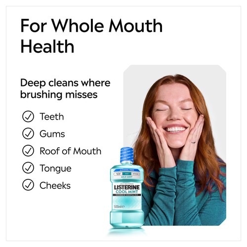 Listerine Cool Mint Mild Mint Alcohol Free Mouthwash thumbnail 7