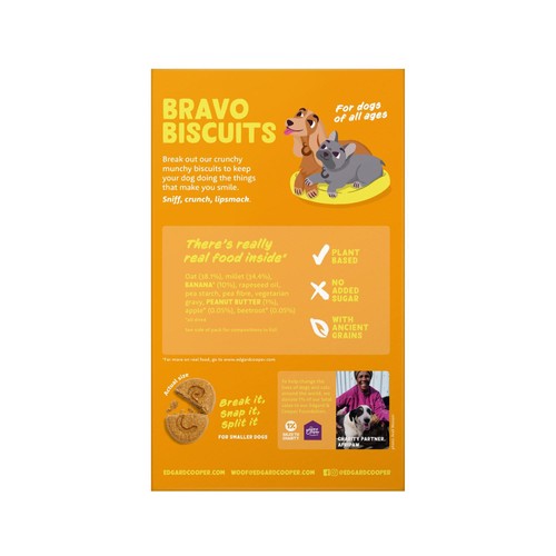 Edgard & Cooper Dog Treats Biscuits Plant Based Banana & Peanut Butter thumbnail 2