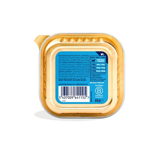 Edgard & Cooper Organic Cat Pate Adult Salmon & Chicken thumbnail 4