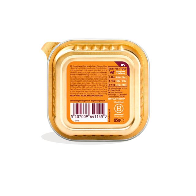 Edgard & Cooper Organic Cat Pate Adult Chicken thumbnail 2