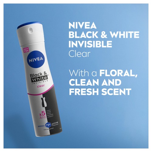 NIVEA Black & White Invisible Clear Anti-Perspirant Deodorant thumbnail 3