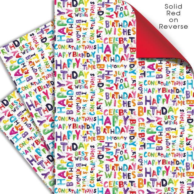Happy Bright Double Sided Gift Wrap Sheets thumbnail 2