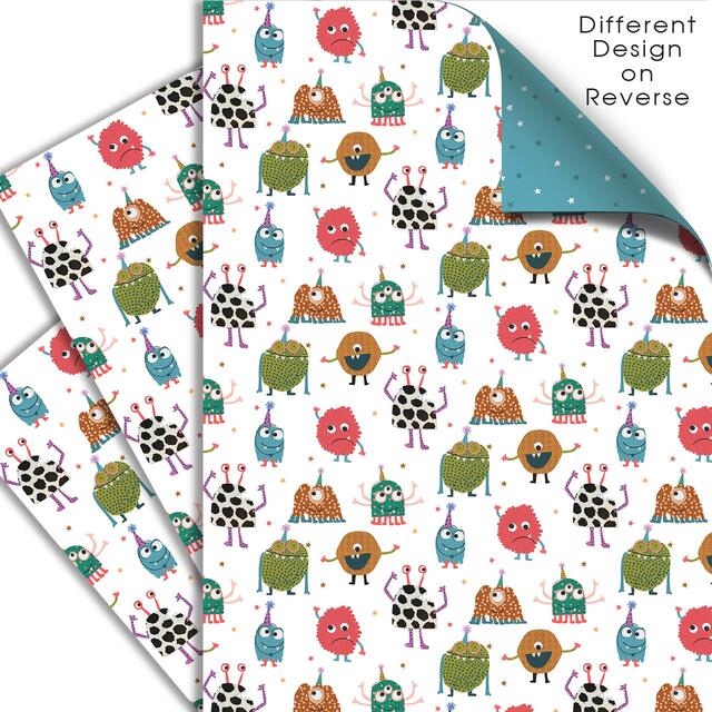 Monsters Double Sided Gift Wrap Sheets thumbnail 2