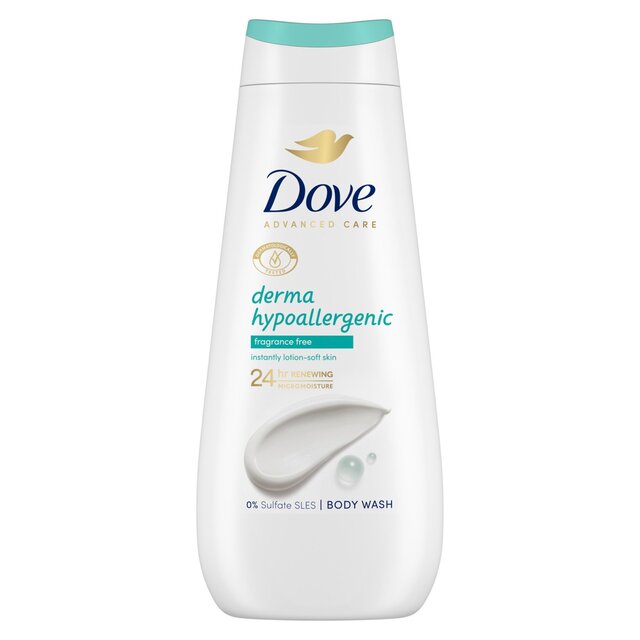 Dove Hypoallergenic Advanced Care Body Wash Shower Gel Fragrance Free thumbnail 2