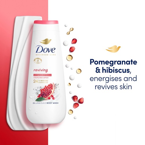 Dove Reviving Advanced Care Body Wash Shower Gel Pomegranate & Hibiscus thumbnail 4