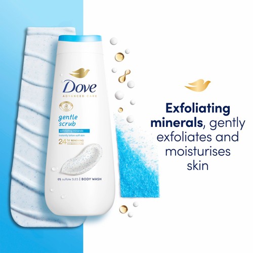 Dove Gentle Scrub Advanced Care Body Wash Shower Gel Exfoliating Minerals thumbnail 4