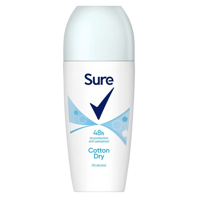 Sure Women Antiperspirant Deodorant Roll On Base Cotton Dry thumbnail 4