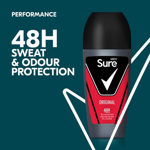 Sure Men Antiperspirant Deodorant Roll On Base Original thumbnail 3