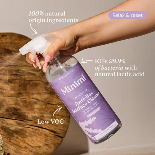 Miniml Anti-Bacterial Surface Cleaner Spray - French Lavender thumbnail 3