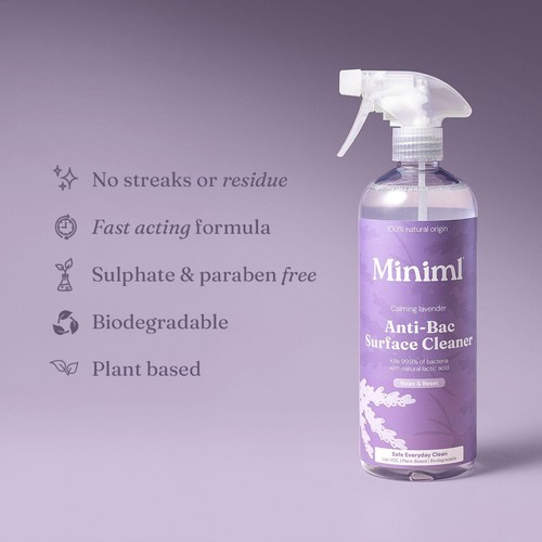 Miniml Anti-Bacterial Surface Cleaner Spray - French Lavender thumbnail 4