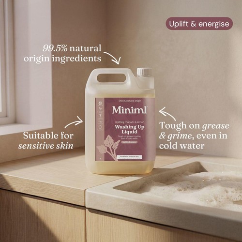 Miniml Washing Up Liquid - Rhubarb & Lemon thumbnail 3