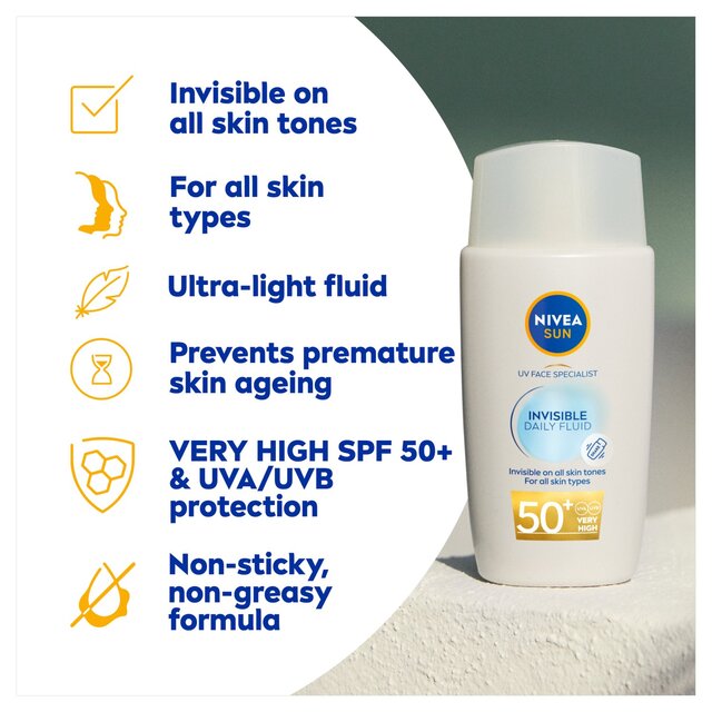 NIVEA SUN UV Face Invisible Daily Fluid SPF 50 Sunscreen thumbnail 3