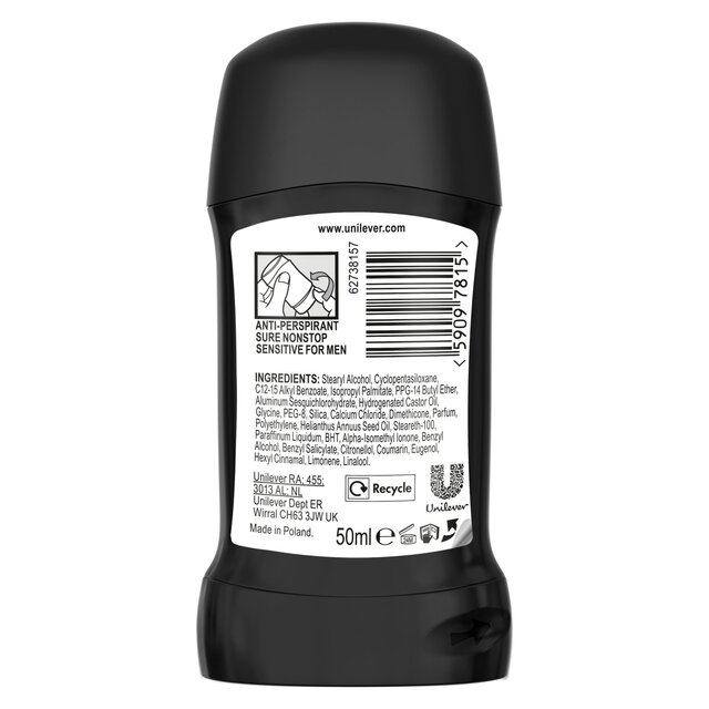 Sure Men Antiperspirant Deodorant Stick Nonstop Sensitive thumbnail 3