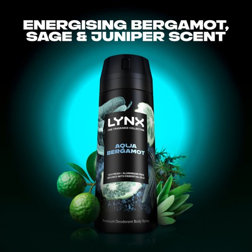 Lynx Fine Fragrance Collection Premium Deodorant Bodyspray Aqua Bergamot thumbnail 2