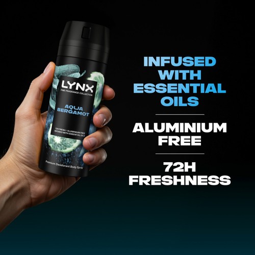 Lynx Fine Fragrance Collection Premium Deodorant Bodyspray Aqua Bergamot thumbnail 3