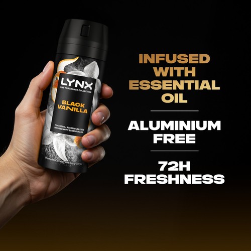 Lynx Fine Fragrance Collection Premium Deodorant Bodyspray Black Vanilla thumbnail 4