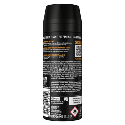 Lynx Fine Fragrance Collection Premium Deodorant Bodyspray Black Vanilla thumbnail 6
