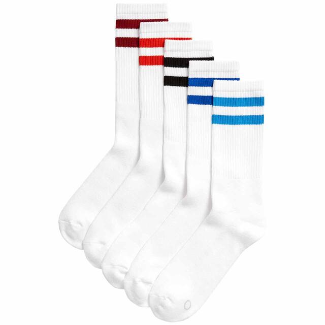M&S Hoop Sports Socks, Size 6-12, White