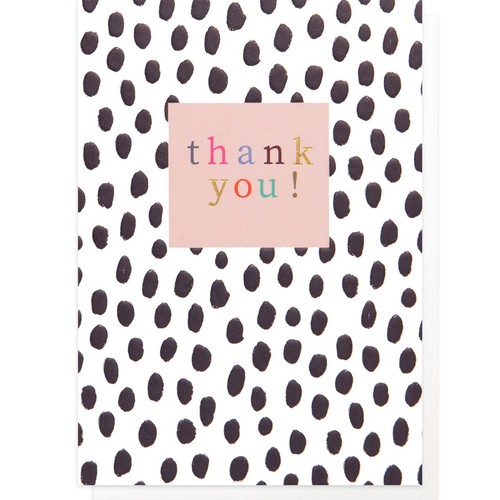 Black & White Dots Thank You Card