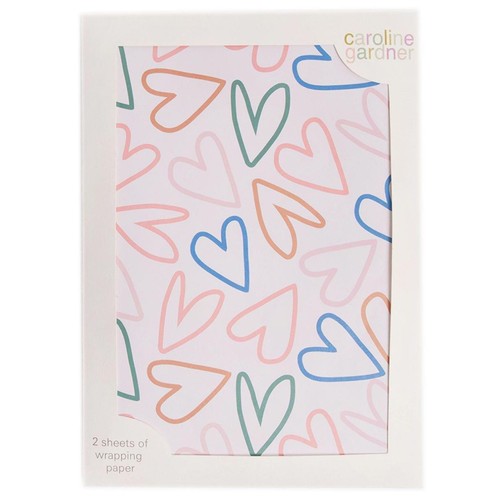 Caroline Gardner Hearts Gift Wrap Sheets