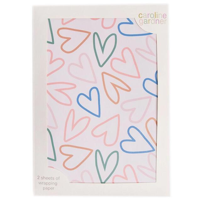 Caroline Gardner Hearts Gift Wrap Sheets