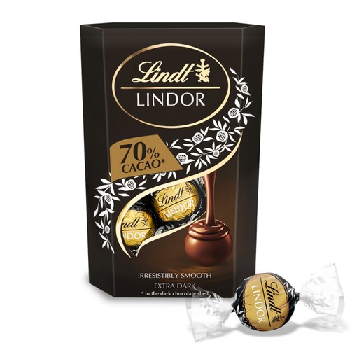 Lindt LINDOR 70% Dark Chocolate Truffles Box