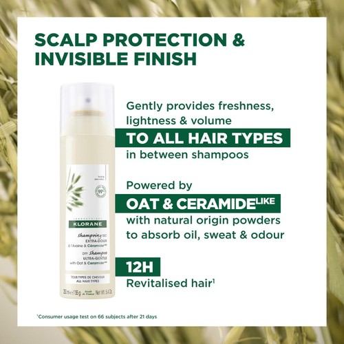 Klorane Extra-Gentle Dry Shampoo - Oat & CeramideLIKE 250ml  thumbnail 4