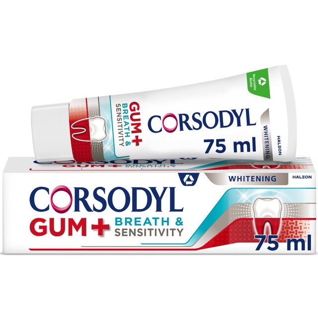 Corsodyl Gum+ Breath & Sensitivity Toothpaste Whitening