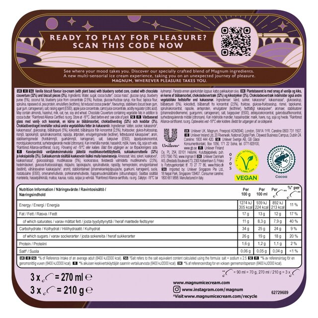 Magnum Chill Blueberry Cookie Ice Cream Sticks thumbnail 3